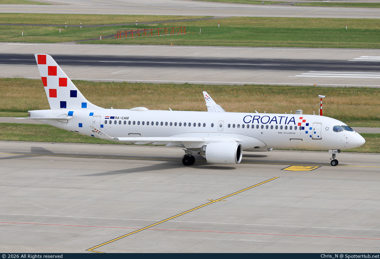 Photo of 9A-CAM - Airbus A220-300 operated by Croatia Airlines