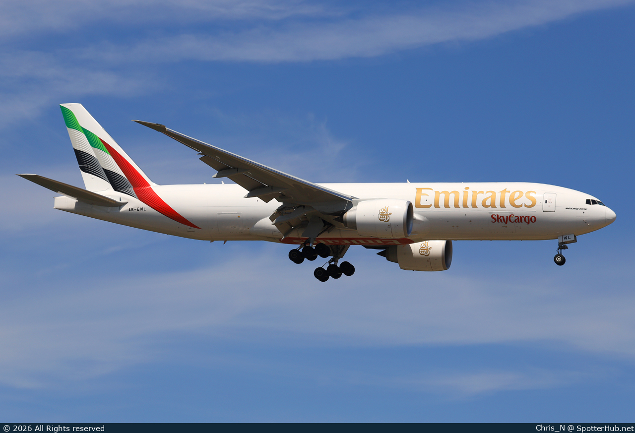 Photo of A6-EWL - Boeing 777-F operated by Emirates SkyCargo