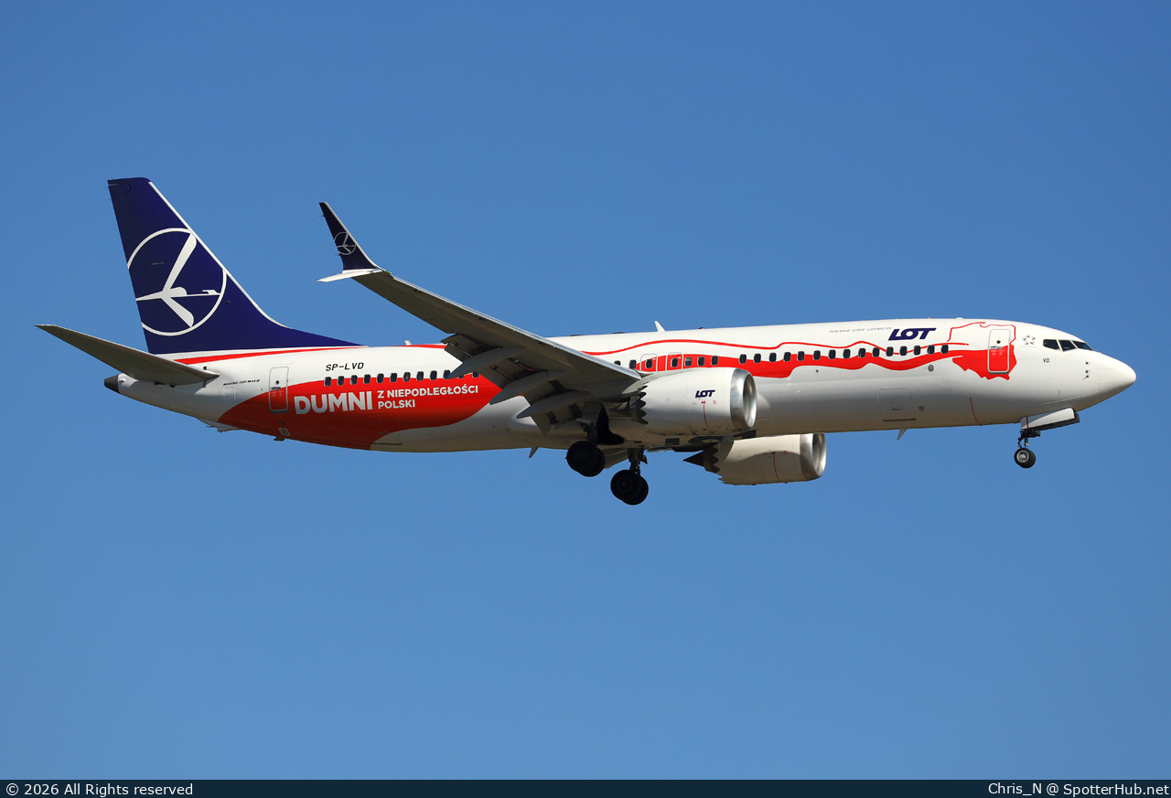 Photo of SP-LVD - Boeing 737 MAX 8 operated by LOT Polish Airlines