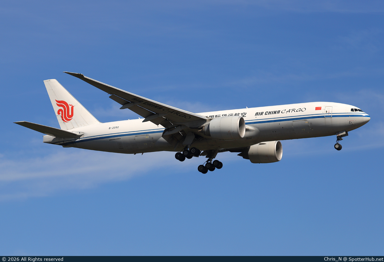 Photo of B-2092 - Boeing 777-FFT operated by Air China Cargo