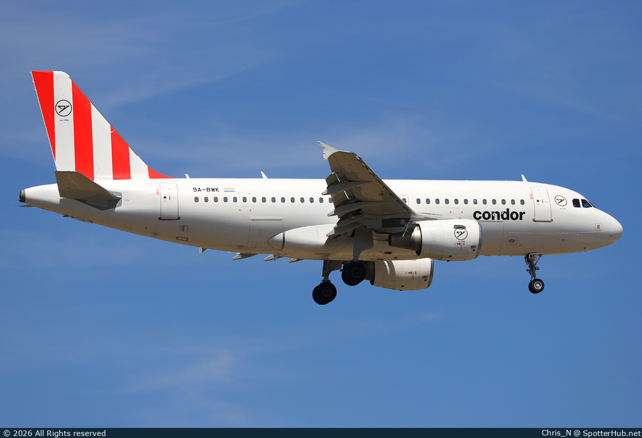 Photo of 9A-BWK - Airbus A319-112 operated by Condor (opb Fly Air41 Airways)
