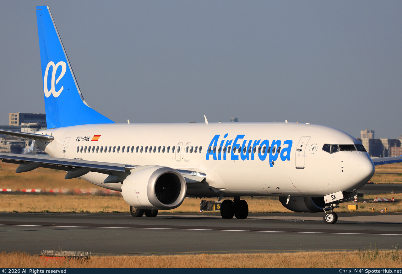 Photo of EC-ORK - Boeing 737 MAX 8 operated by Air Europa