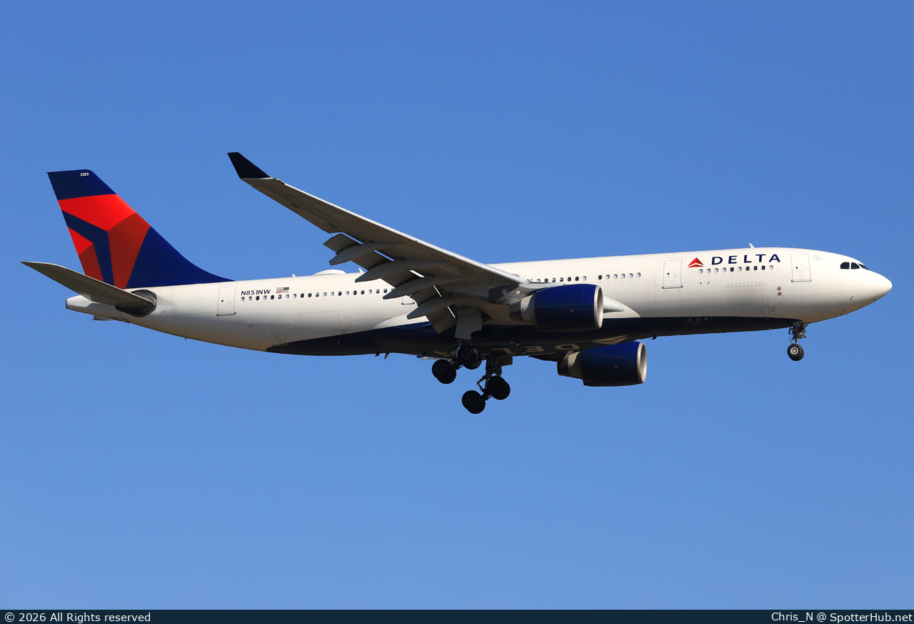 Photo of N851NW - Airbus A330-223 operated by Delta Air Lines