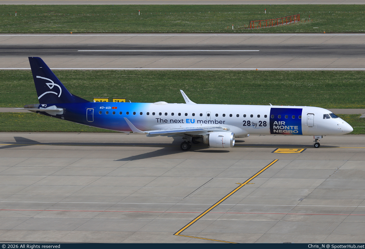 Photo of 4O-AOI - Embraer ERJ-195LR operated by Air Montenegro