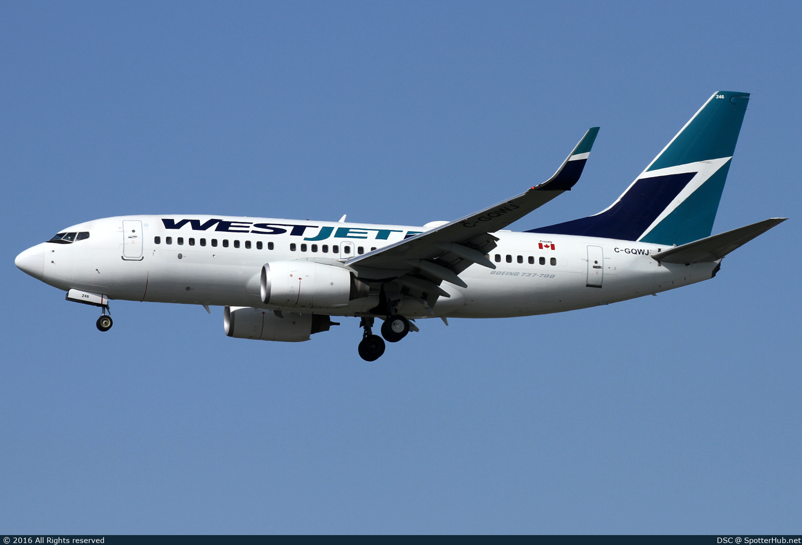 Photo of C-GQWJ - Boeing 737-7CT operated by WestJet Airlines