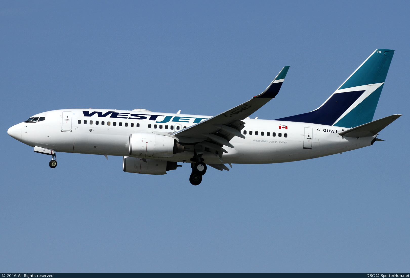 Photo of C-GUWJ - Boeing 737-7CT operated by WestJet Airlines