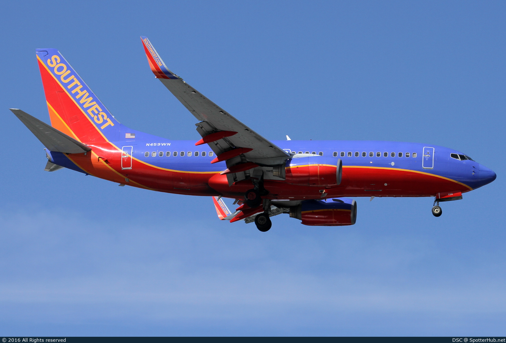 Photo of N459WN - Boeing 737-7H4 operated by Southwest Airlines