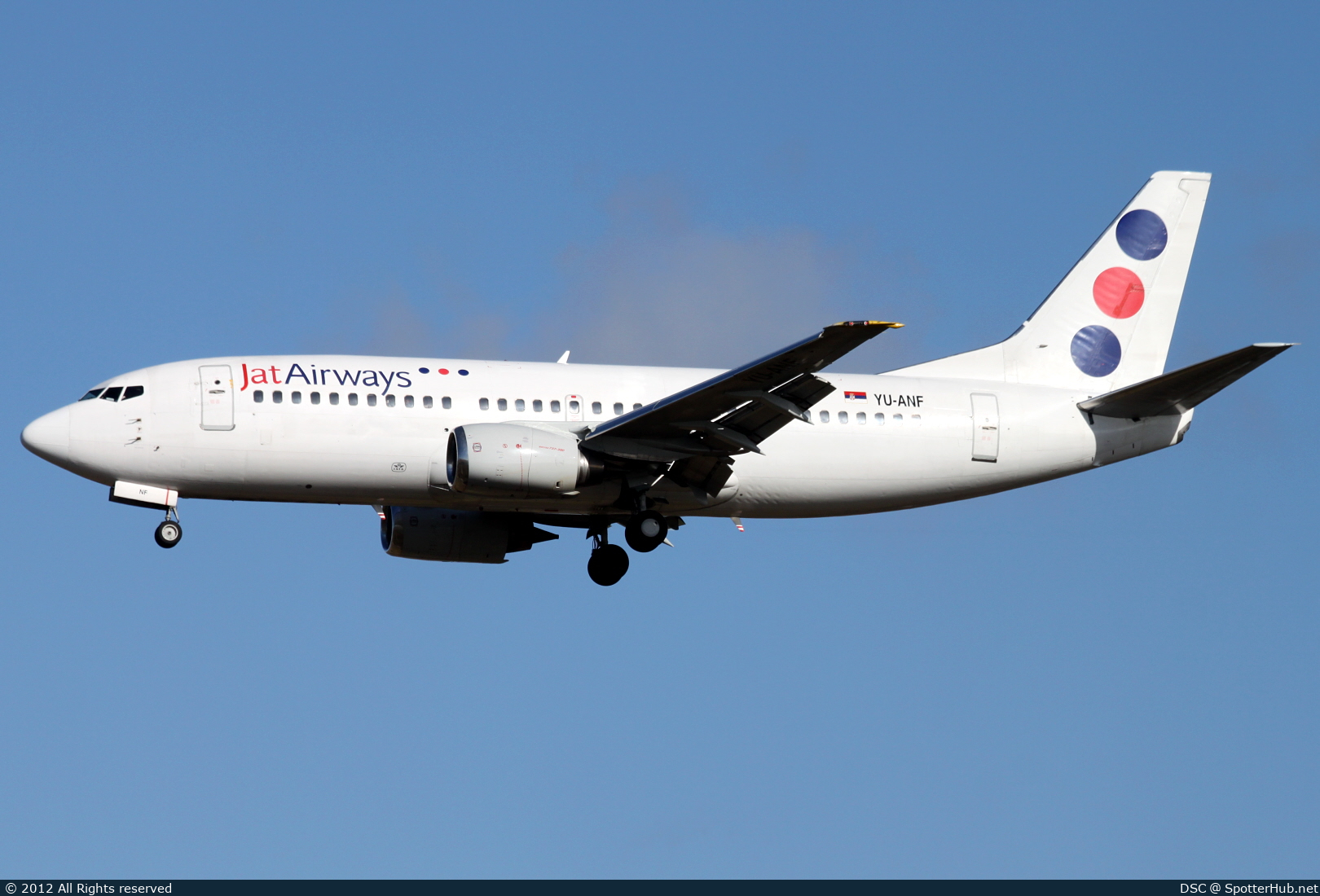 Photo of YU-ANF - Boeing 737-3H9 operated by Jat Airways