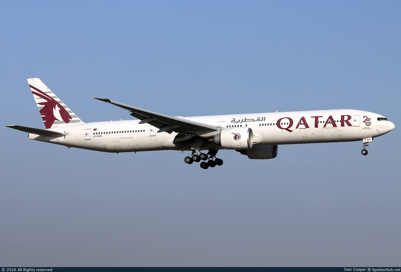 Photo of A7-BOG - Boeing 777-3ZG(ER) operated by Qatar Airways