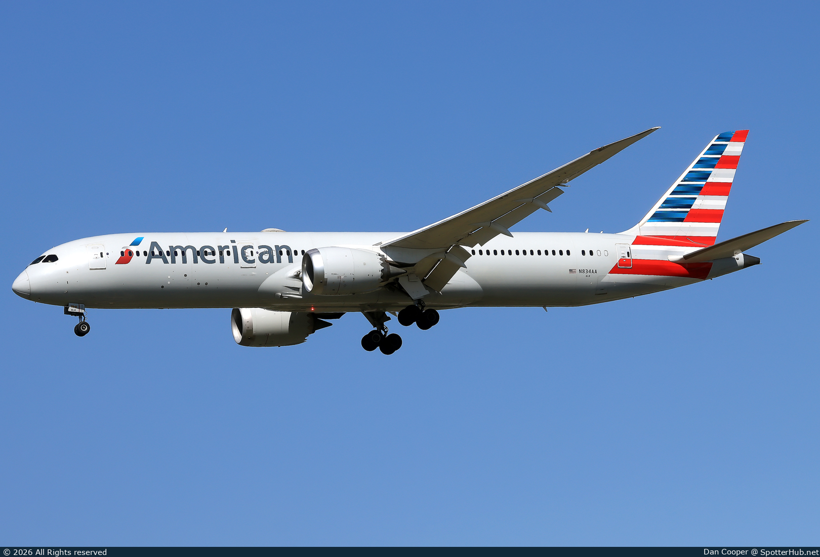 Photo of N834AA - Boeing 787-9 Dreamliner operated by American Airlines
