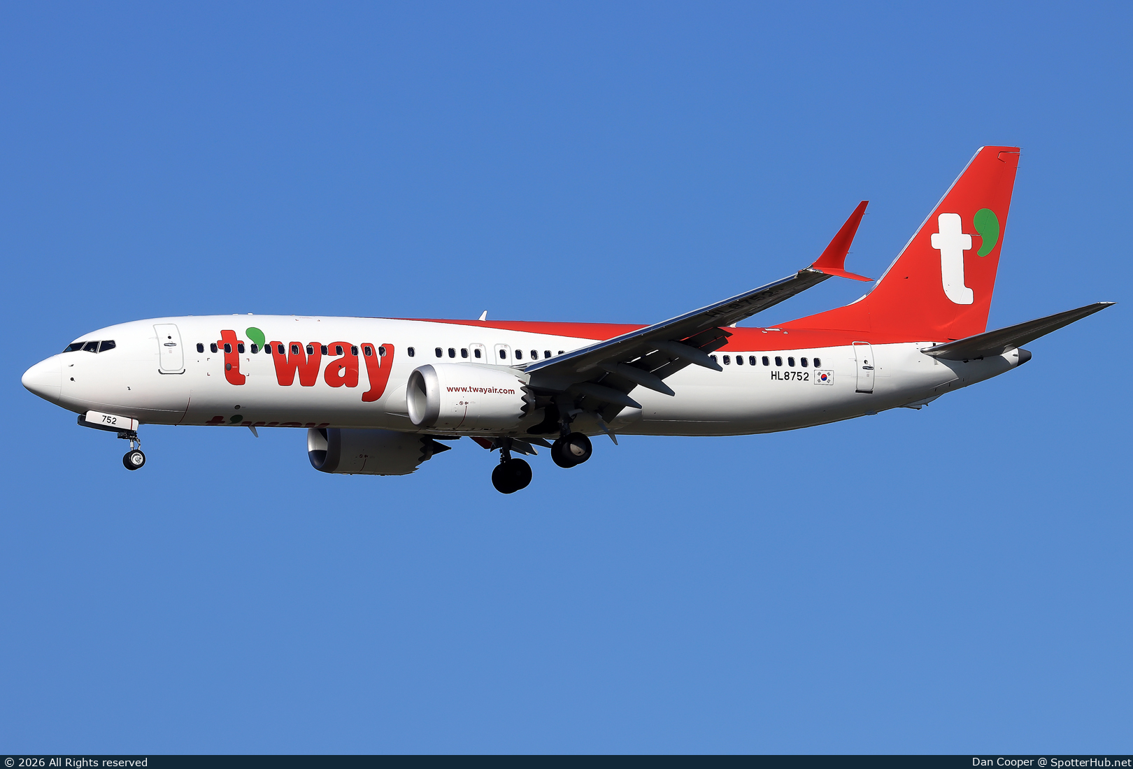 Photo of HL8752 - Boeing 737 MAX 8 operated by T'Way Air