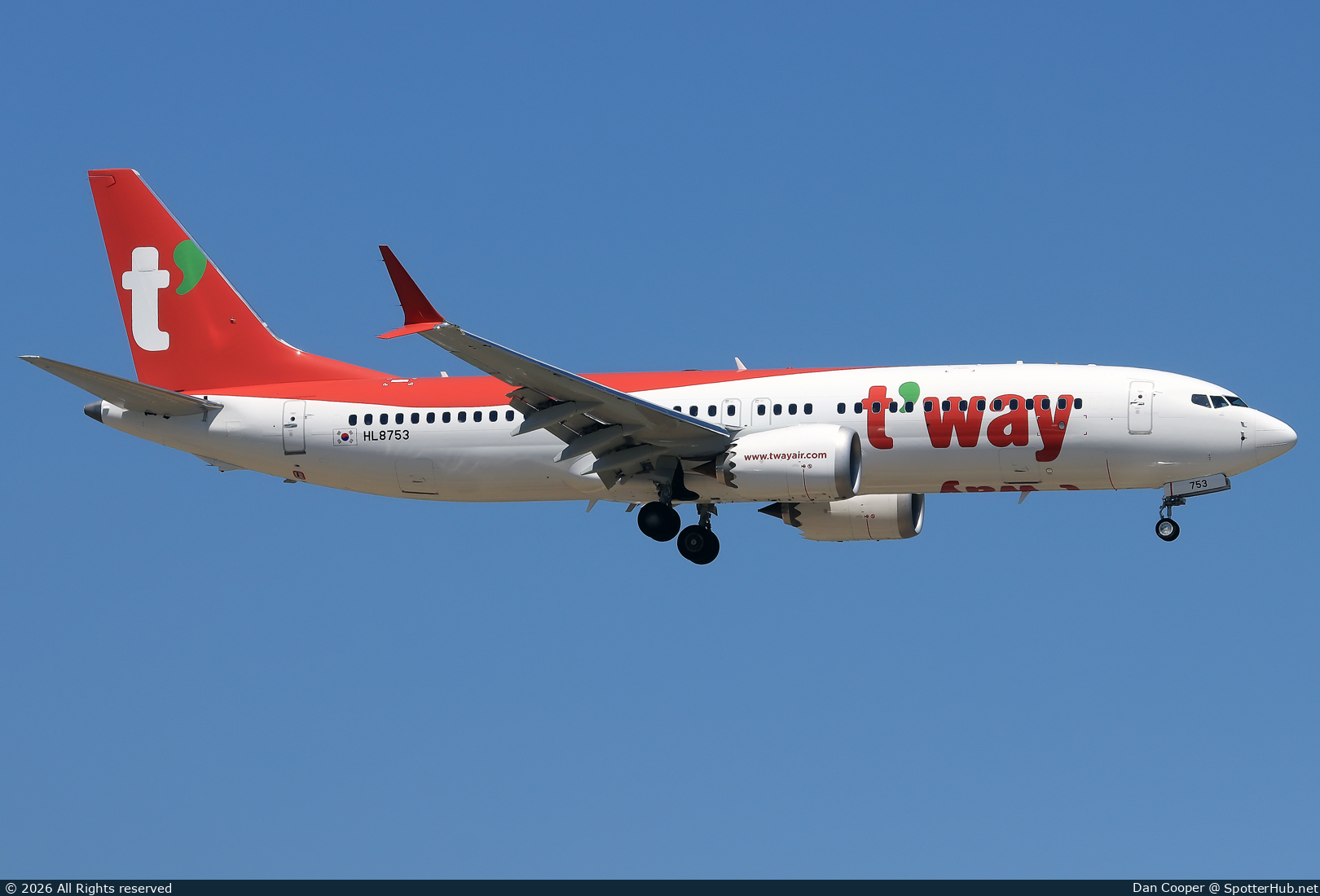 Photo of HL8753 - Boeing 737 MAX 8 operated by T'Way Air