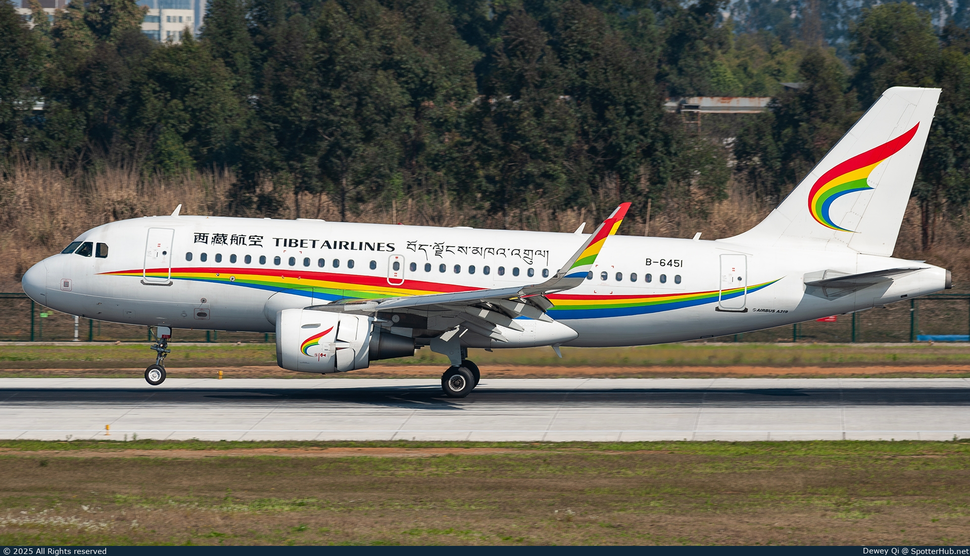 Photo of B-6451 - Airbus A319-115 operated by Tibet Airlines