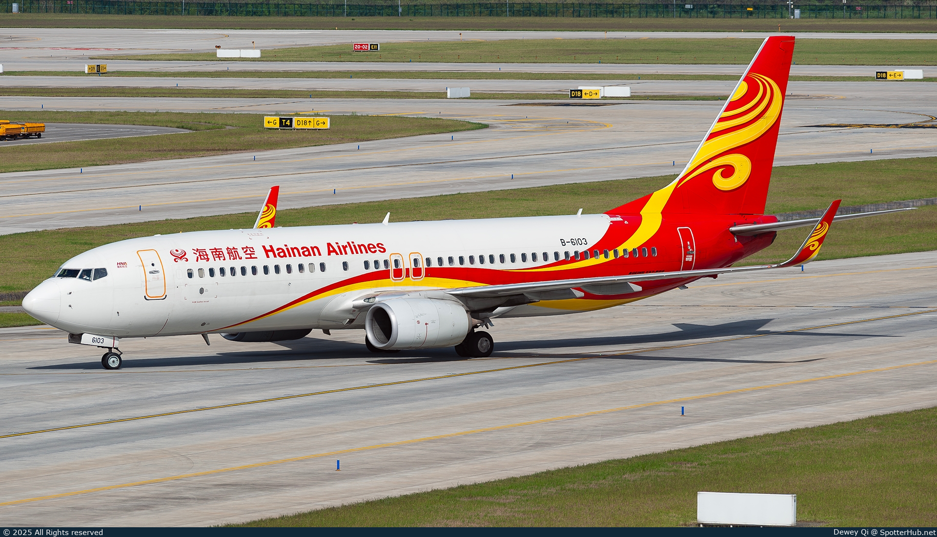Photo of B-6103 - Boeing 737-84P operated by Hainan Airlines