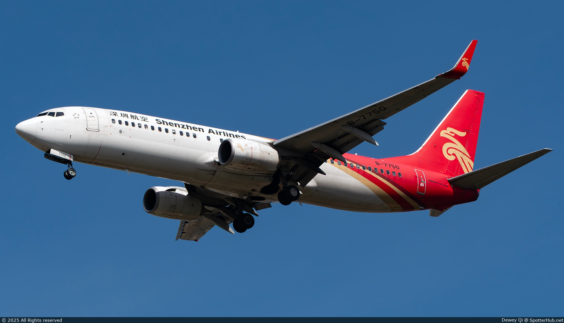 Photo of B-7750 - Boeing 737-87L operated by Shenzhen Airlines