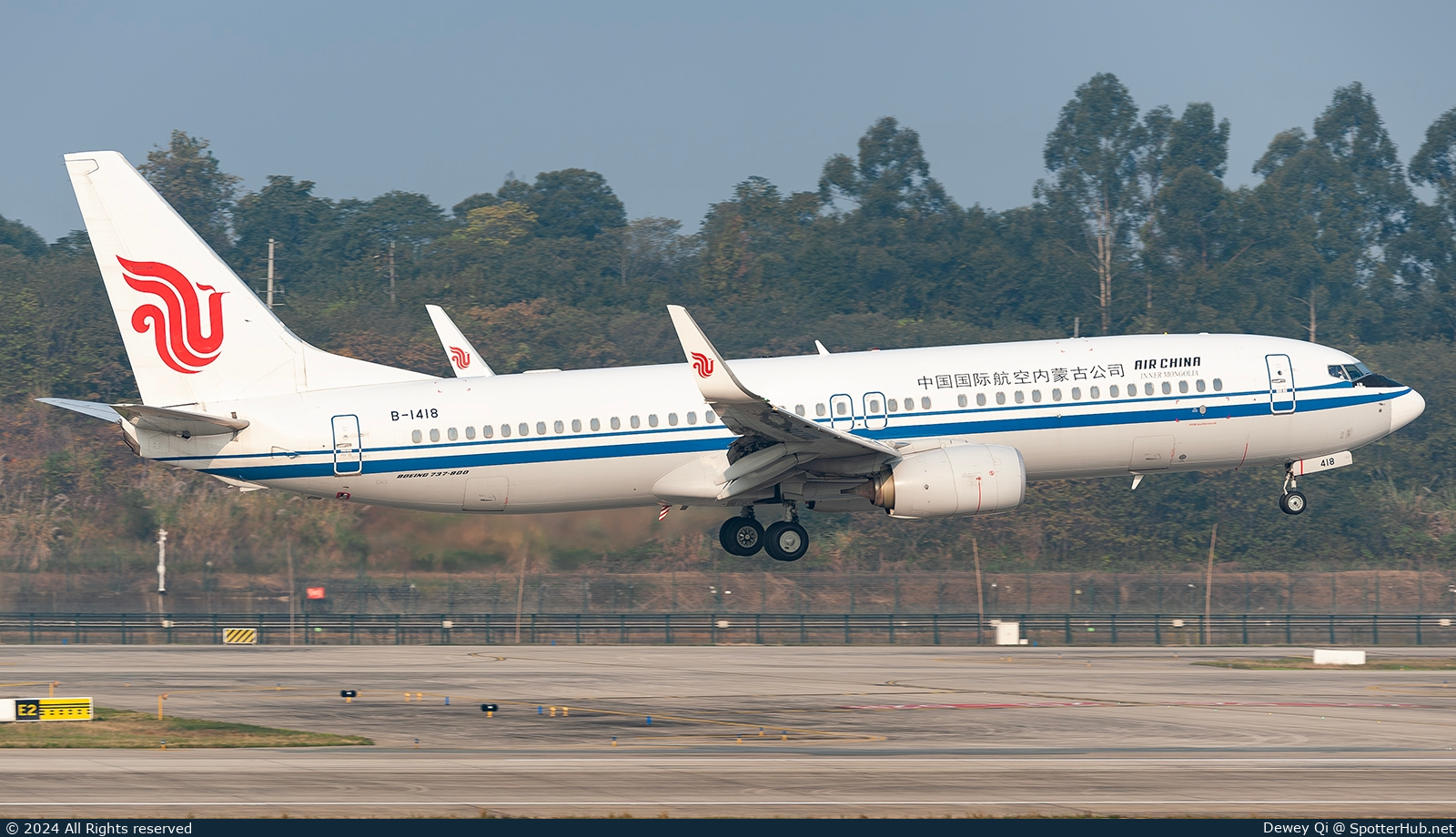 Photo of B-1418 - Boeing 737-89L operated by Air China Inner Mongolia