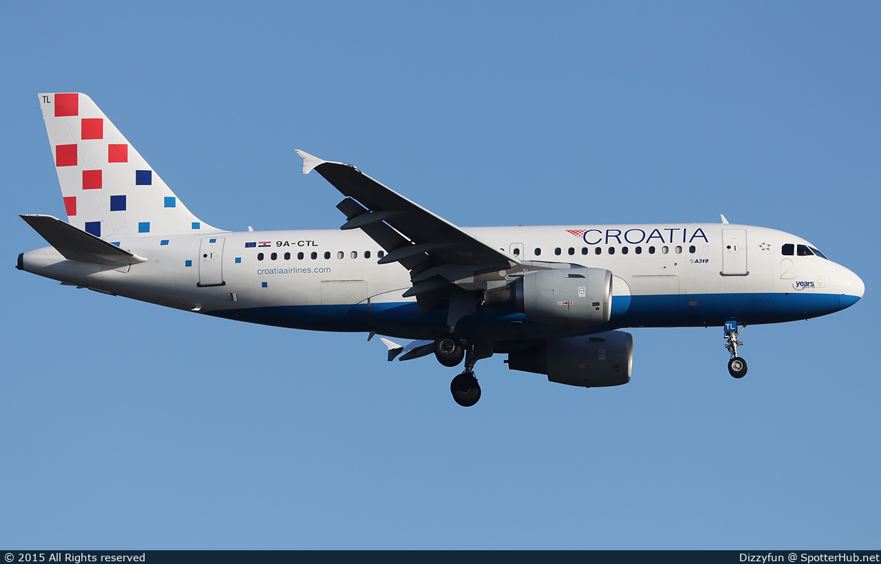 Photo of 9A-CTL - Airbus A319-112 operated by Croatia Airlines