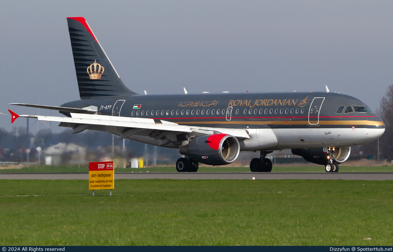 Photo of JY-AYY - Airbus A319-112 operated by Royal Jordanian Airlines