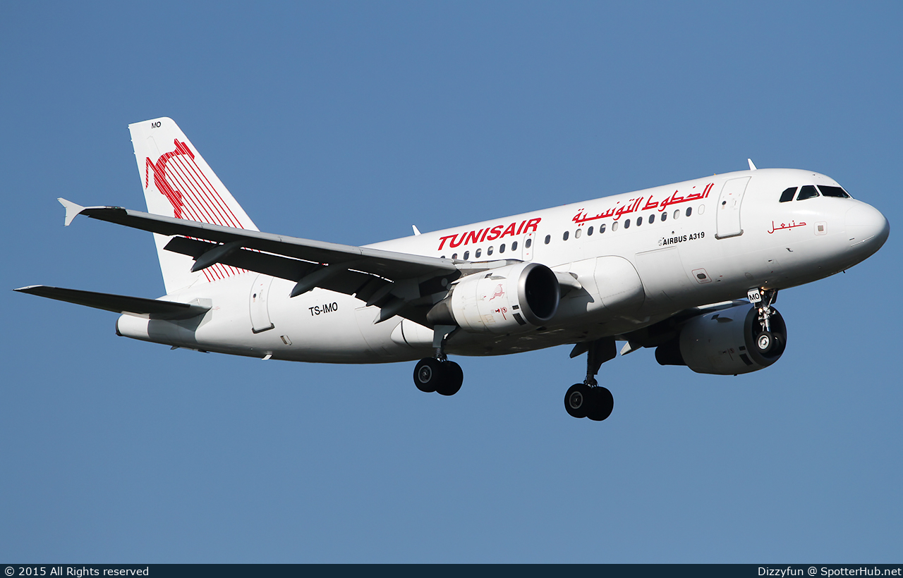 Photo of TS-IMO - Airbus A319-114 operated by Tunisair