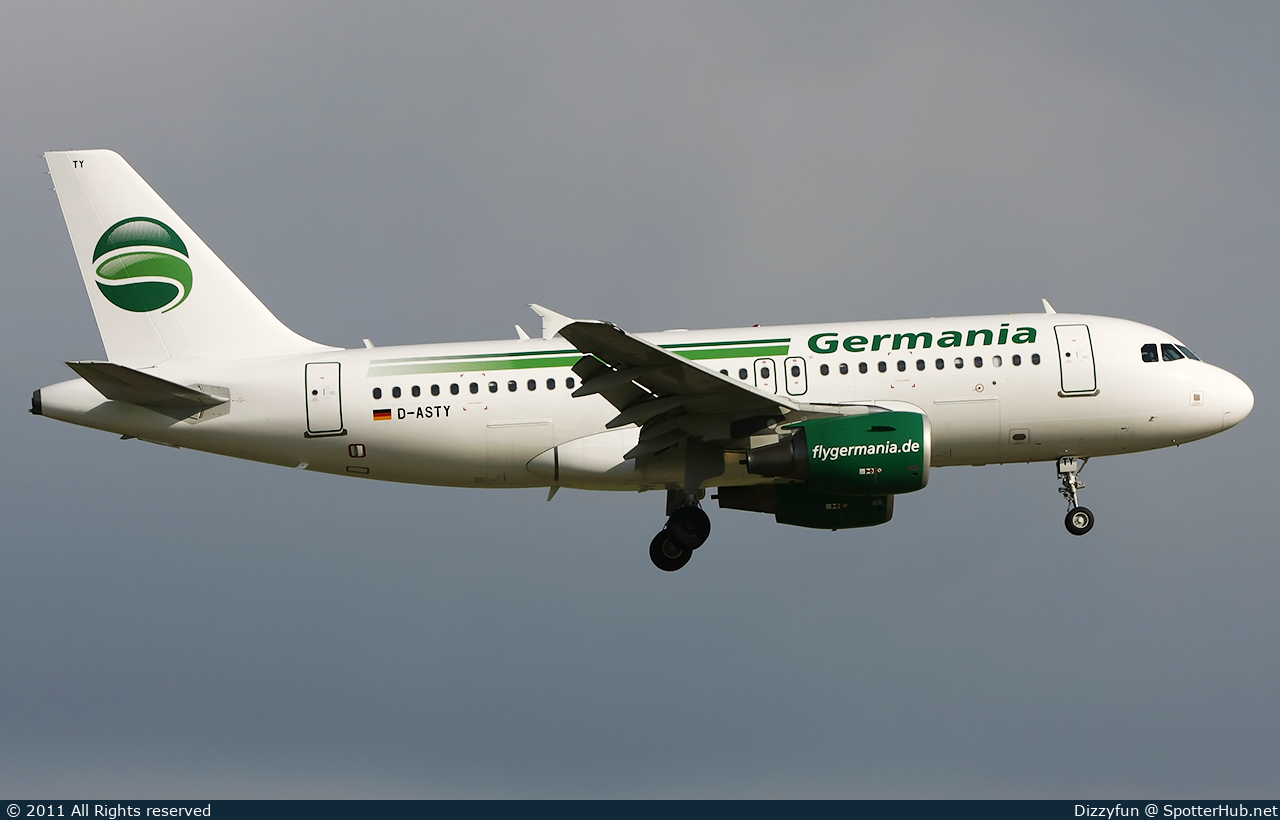 Photo of D-ASTY - Airbus A319-112 operated by Germania