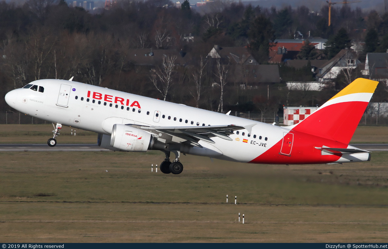 Photo of EC-JVE - Airbus A319-111 operated by Iberia