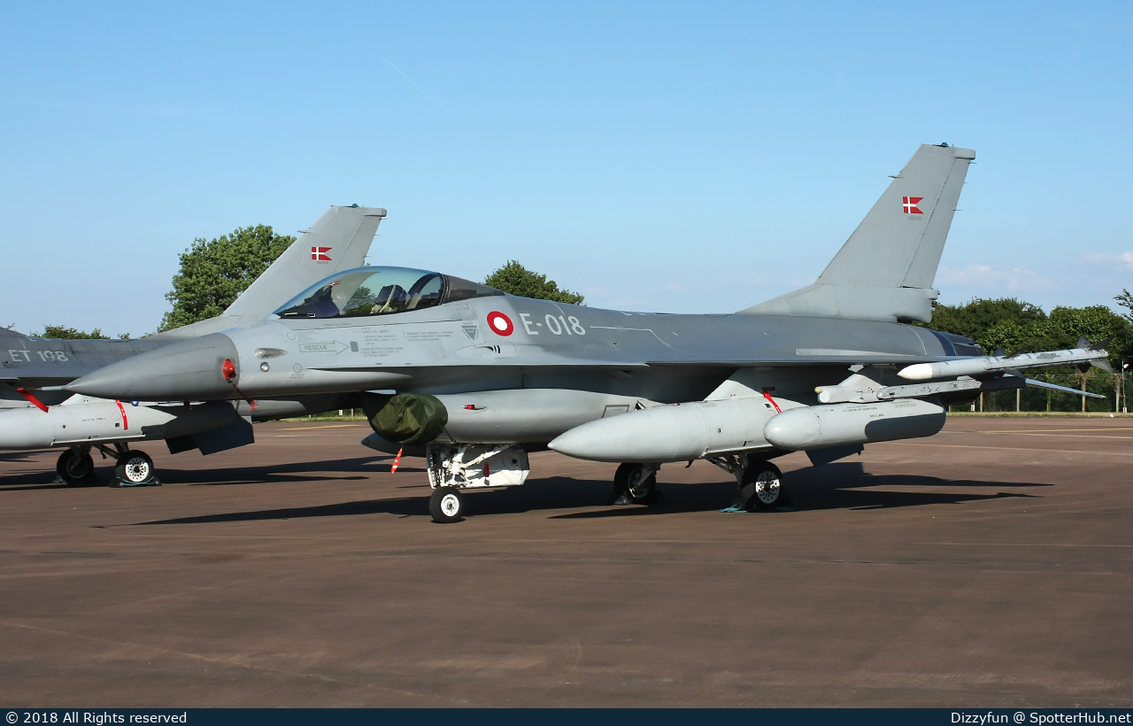Photo of E-018 - General Dynamics F-16AM Fighting Falcon operated by Royal Danish Air Force