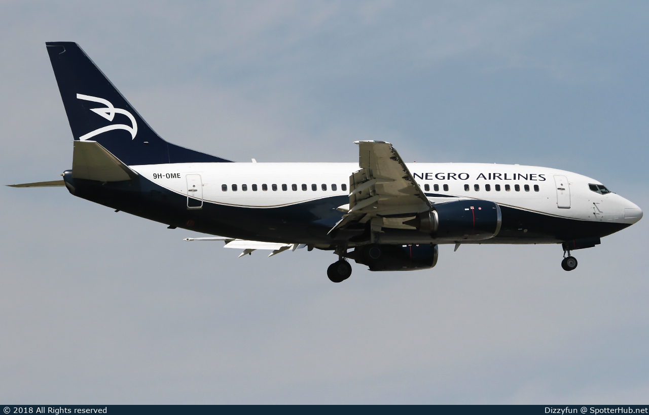 Photo of 9H-OME - Boeing 737-505 operated by Montenegro Airlines (opb AirX Charter)