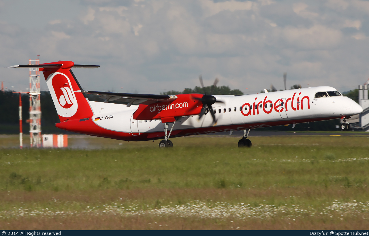 Photo of D-ABQA - Bombardier DHC-8-402 Dash 8 Q400 operated by Air Berlin (opb LGW Luftfahrtgesellschaft Walter)