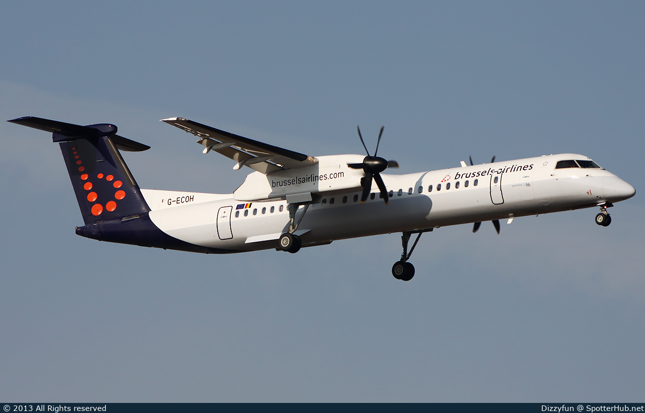 Photo of G-ECOH - Bombardier DHC-8-402 Dash 8 Q400 operated by Brussels Airlines (opb flybe)