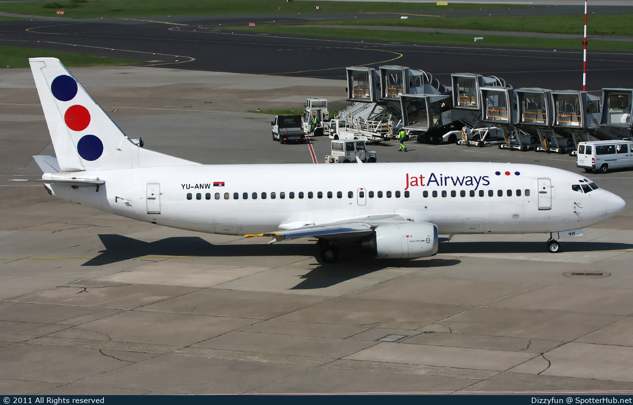 Photo of YU-ANW - Boeing 737-3H9 operated by Jat Airways