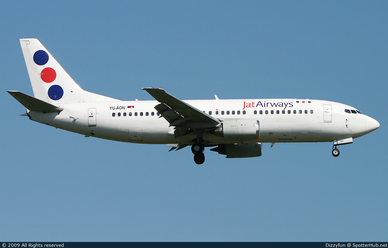 Photo of YU-AON - Boeing 737-3Q4 operated by Jat Airways