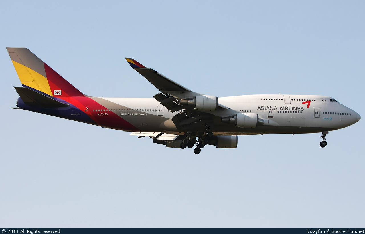 Photo of HL7423 - Boeing 747-48E(M) operated by Asiana Airlines