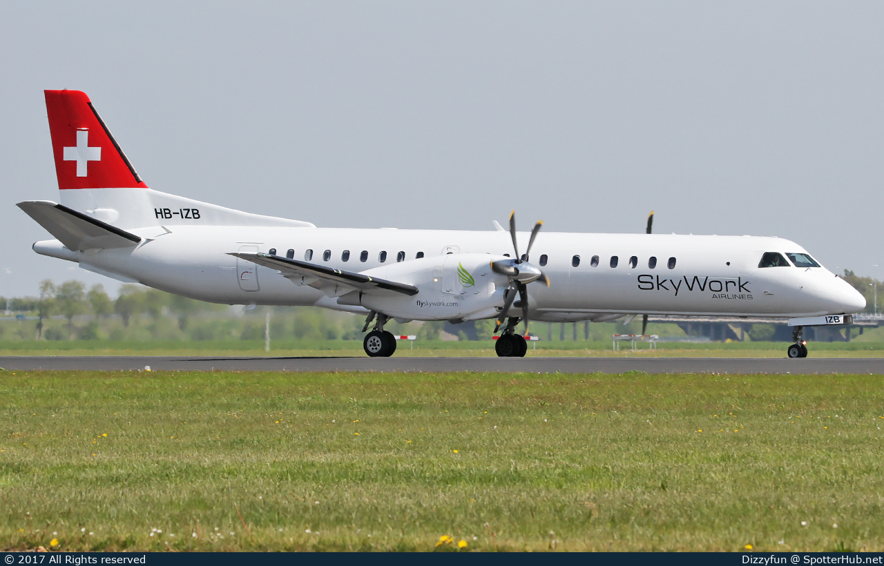 Photo of HB-IZB - Saab 2000 operated by SkyWork Airlines