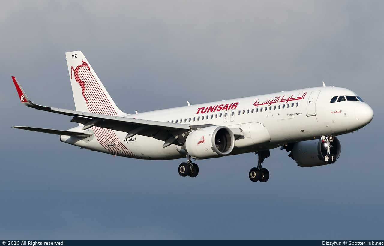 Photo of TS-IMZ - Airbus A320-251N operated by Tunisair