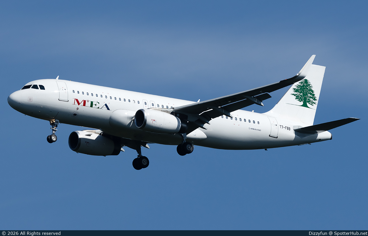 Photo of T7-FBB - Airbus A320-233 operated by MEA Middle East Airlines