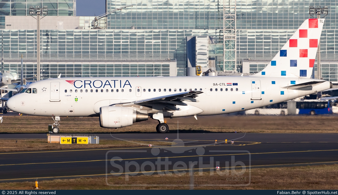 Photo of 9A-CTL - Airbus A319-112 operated by Croatia Airlines