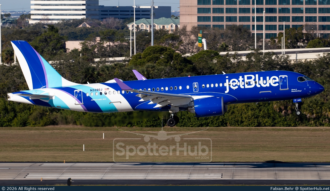 Photo of N3280J - Airbus A220-300 operated by jetBlue Airways