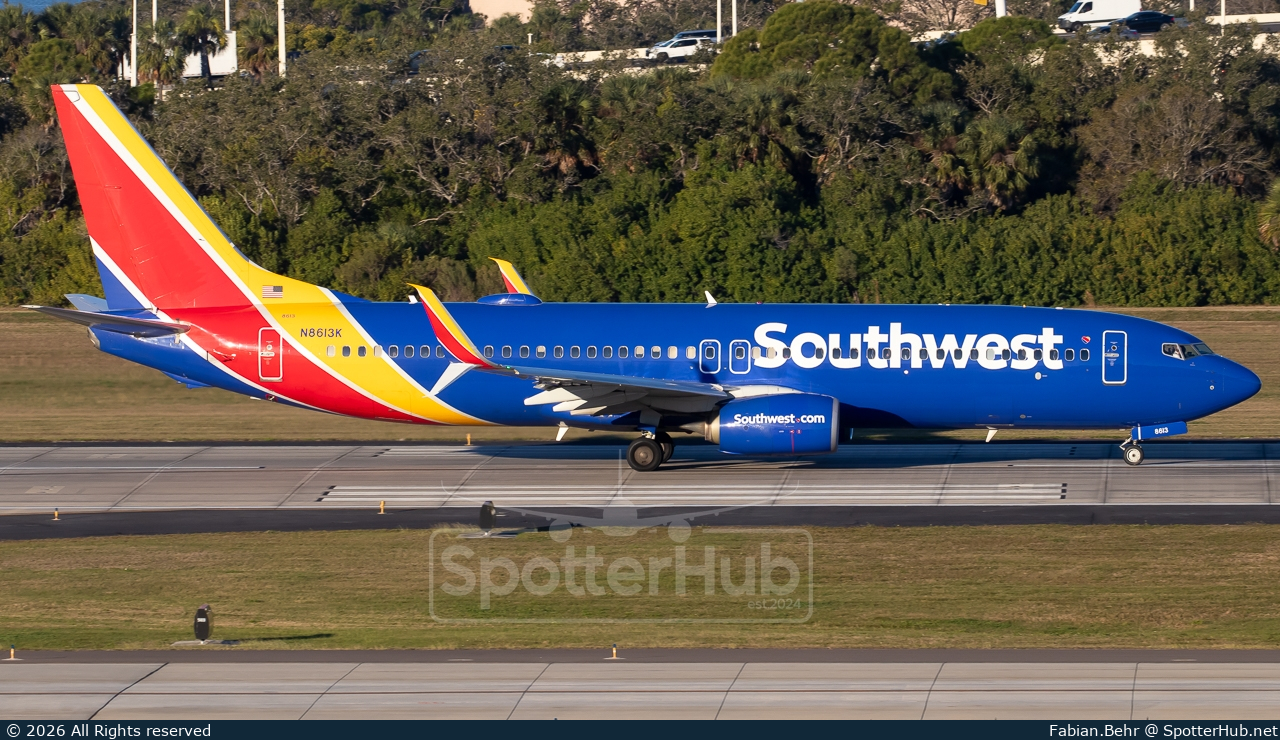 Photo of N8613K - Boeing 737-8H4 operated by Southwest Airlines