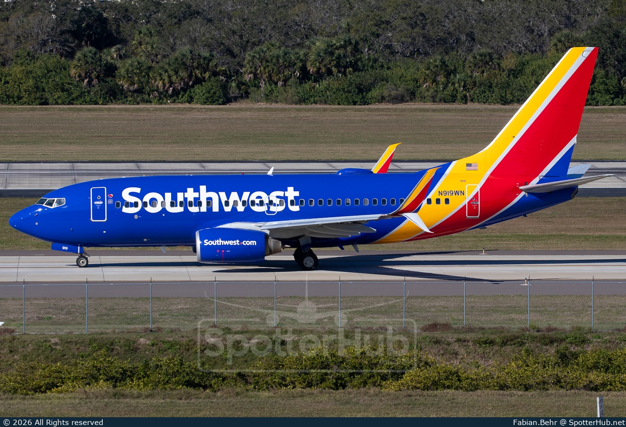 Photo of N919WN - Boeing 737-7H4 operated by Southwest Airlines