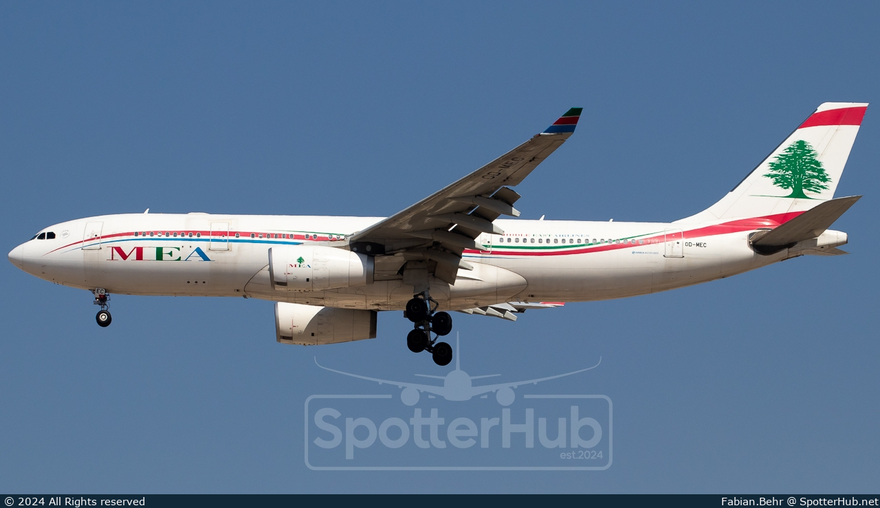 Photo of OD-MEC - Airbus A330-243 operated by MEA Middle East Airlines
