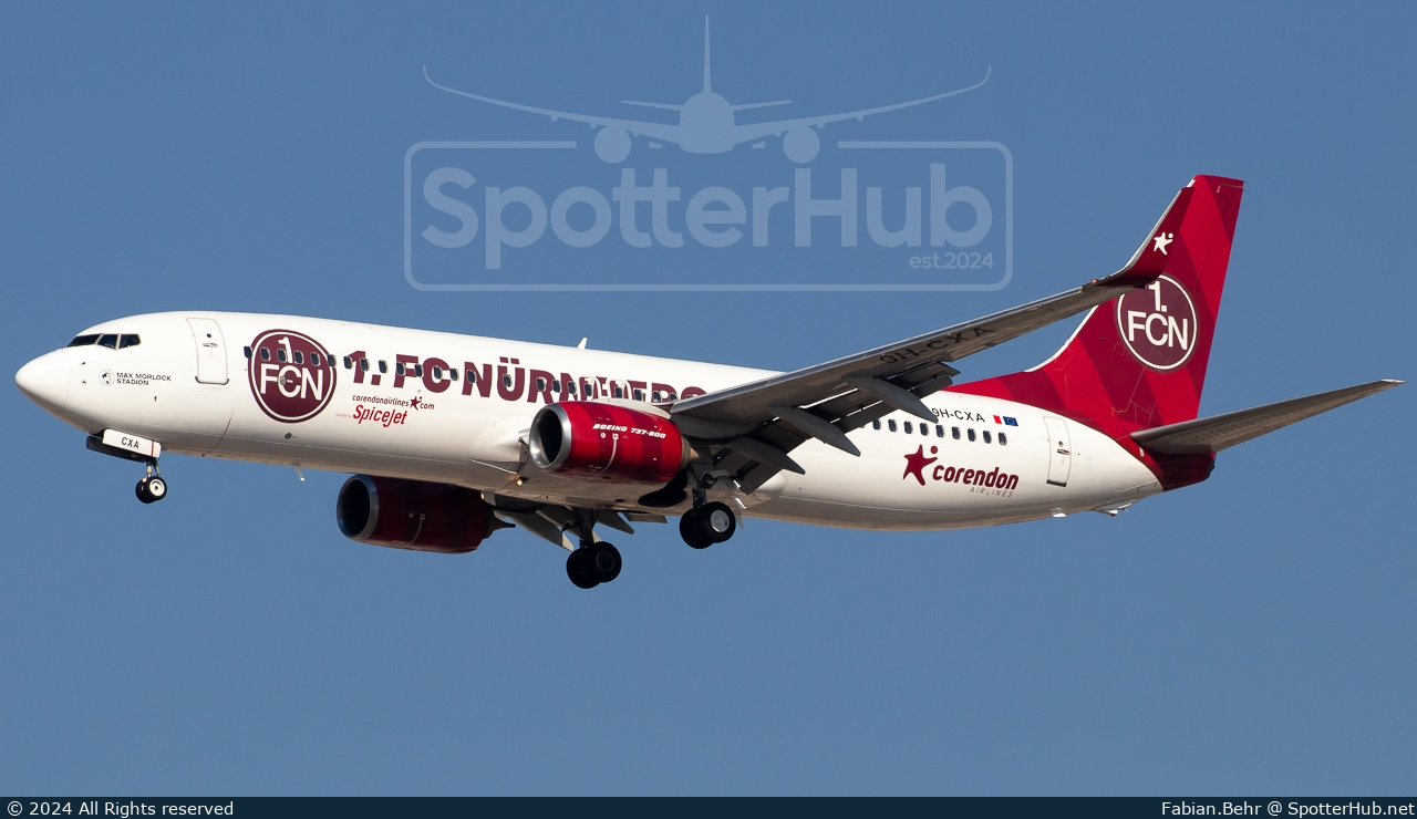 Photo of 9H-CXA - Boeing 737-85R operated by SpiceJet (opb Corendon Airlines Europe)