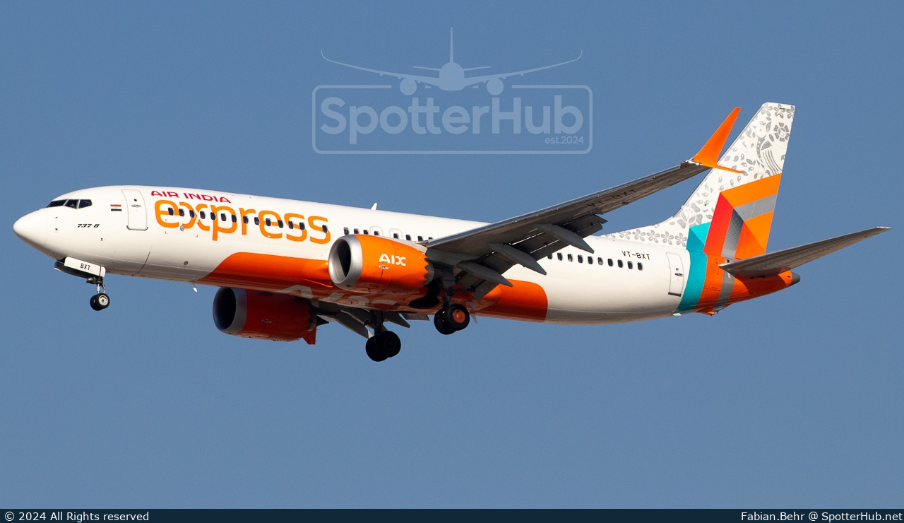 Photo of VT-BXT - Boeing 737 MAX 8 operated by Air India Express