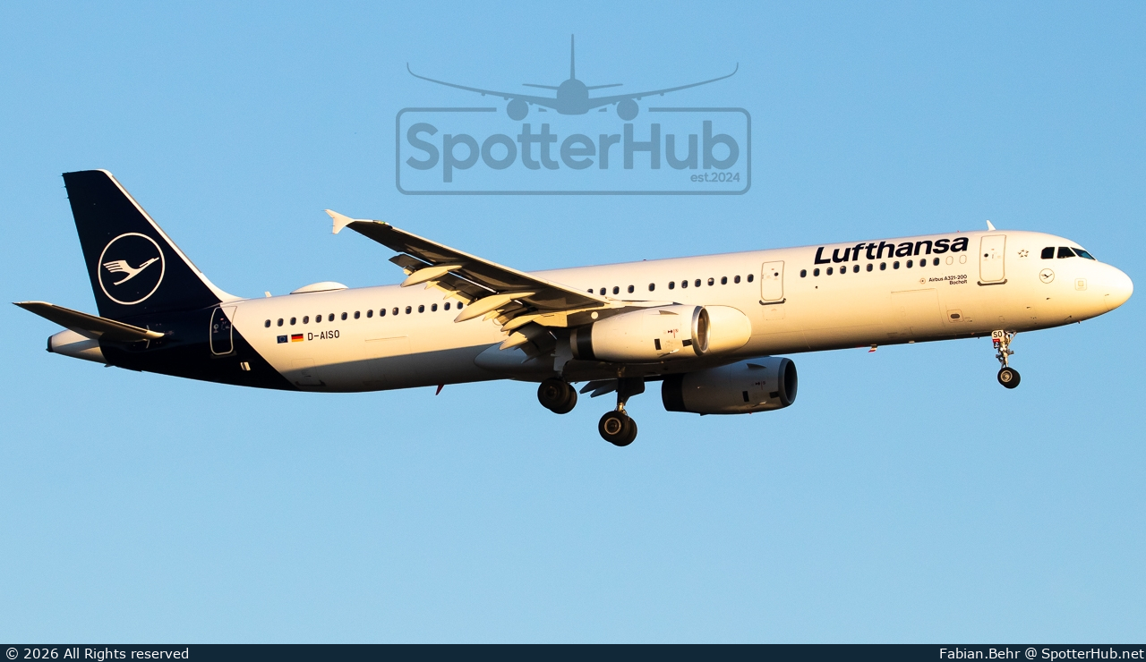 Photo of D-AISO - Airbus A321-231 operated by Lufthansa