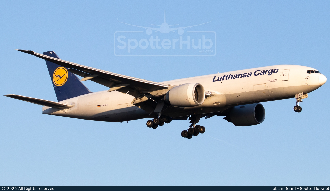 Photo of D-ALFA - Boeing 777-FBT operated by Lufthansa Cargo