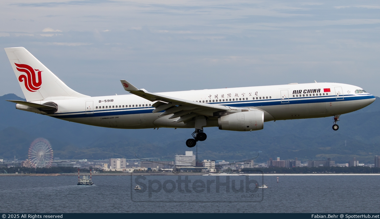 Photo of B-5918 - Airbus A330-243 operated by Air China