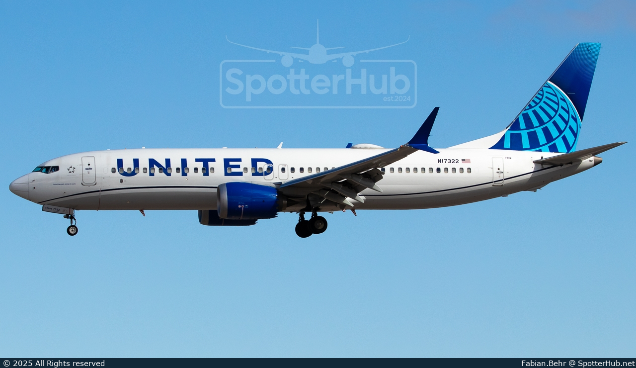 Photo of N17322 - Boeing 737 MAX 8 operated by United Airlines