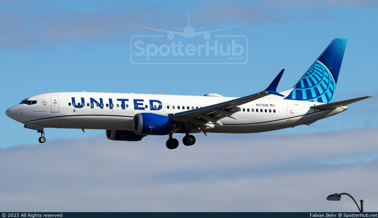 Photo of N17328 - Boeing 737 MAX 8 operated by United Airlines