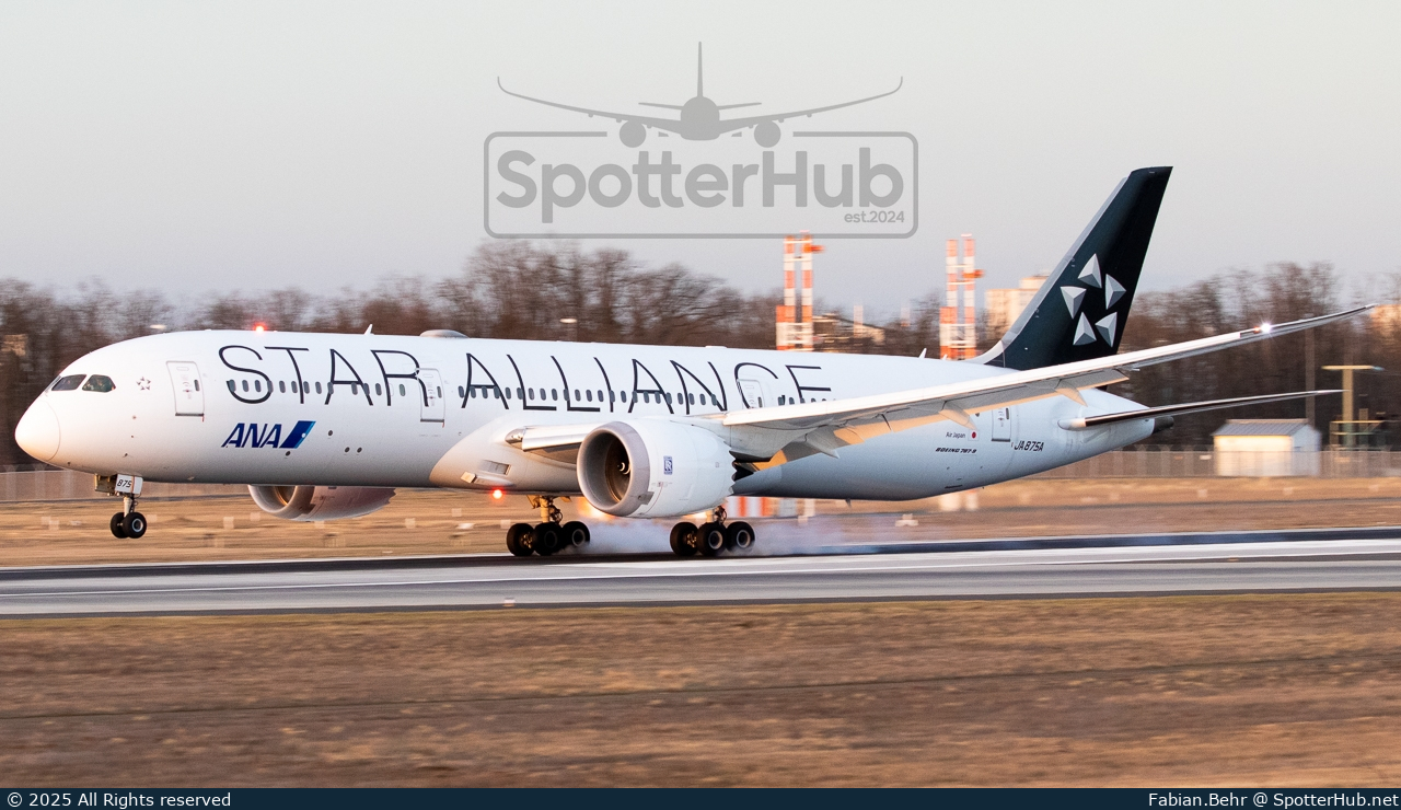Photo of JA875A - Boeing 787-9 Dreamliner operated by ANA All Nippon Airways (opb Air Japan)