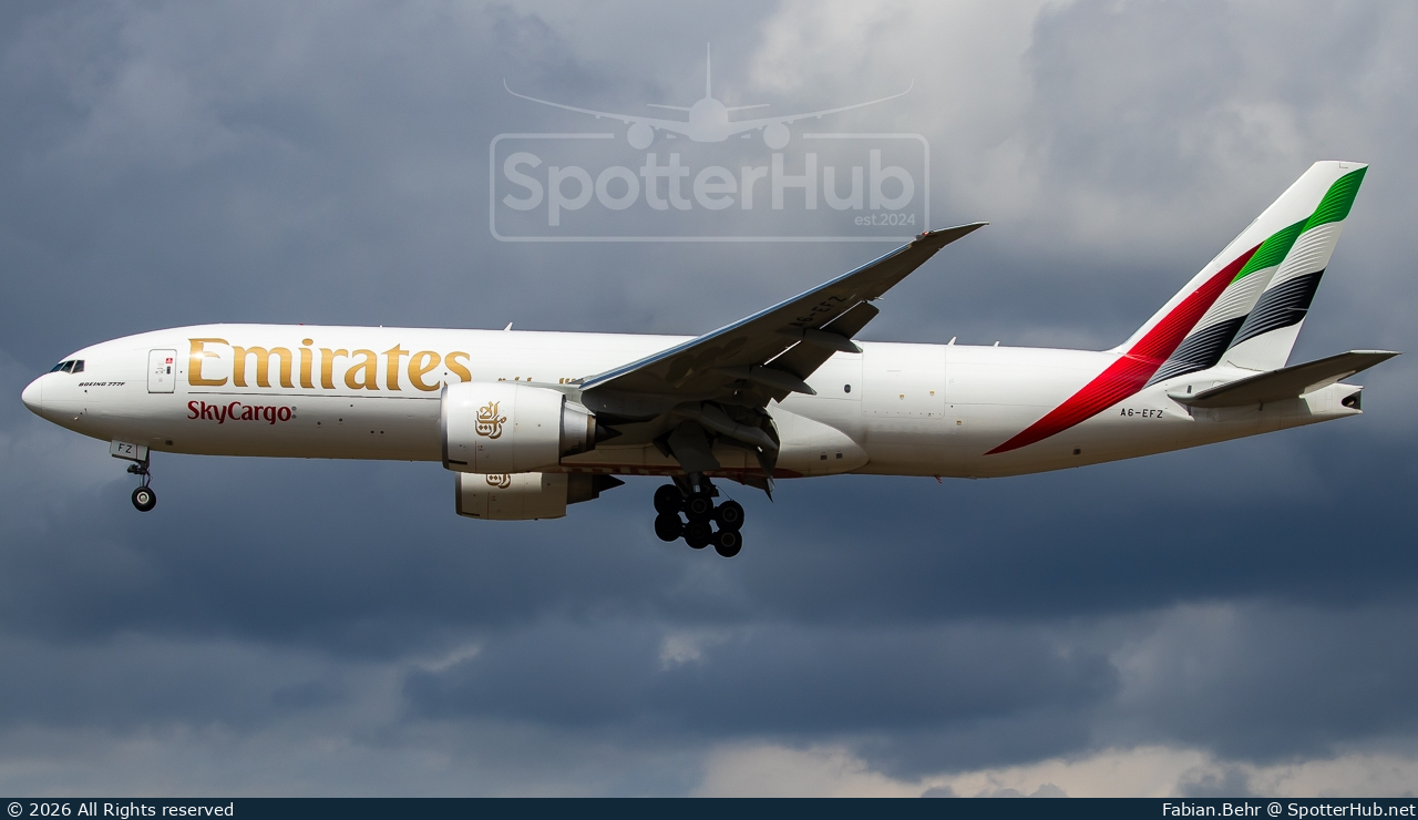 Photo of A6-EFZ - Boeing 777-F operated by Emirates SkyCargo
