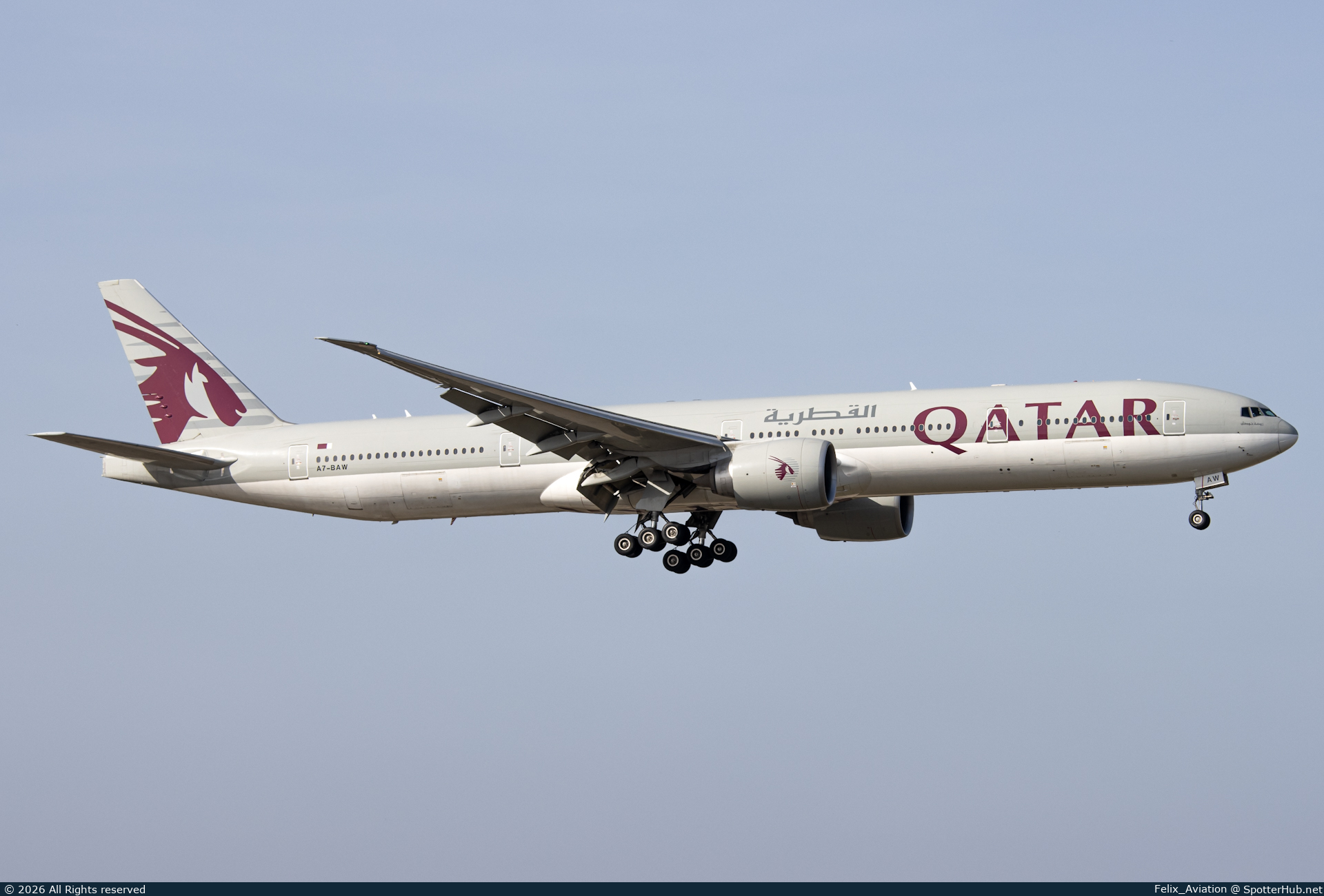 Photo of A7-BAW - Boeing 777-3DZ(ER) operated by Qatar Airways